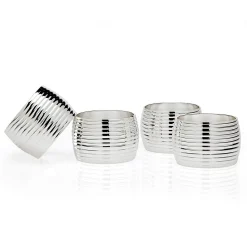 Napkin Rings|Godinger Ribbed Napkin Ring Set