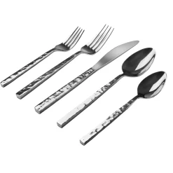 Flatware Sets|Godinger Rustic Mirrored 18/10 Stainless Steel 20 Piece Flatware Set, Service For 4