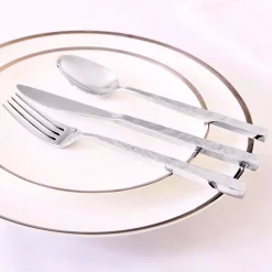 Flatware Sets|Godinger Rustic Mirrored 18/10 Stainless Steel 20 Piece Flatware Set, Service For 4