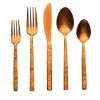 Flatware Sets|Godinger Rustic Mirrored Copper 18/10 Stainless Steel 20 Piece Flatware Set, Service For 4