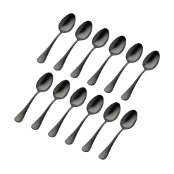 Flatware Sets|Godinger Salem Matte Black 18/0 Stainless Steel Tablespoon, Set of 12