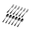 Flatware Sets|Godinger Salem Matte Black 18/10 Stainless Steel 12 Piece Flatware Set, Service For 6