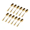 Flatware Sets|Godinger Salem Matte Gold 18/0 Stainless Steel Tablespoon, Set of 12
