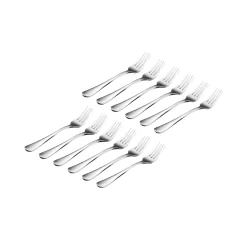 Flatware Sets|Godinger Salem Mirrored 18/0 Stainless Steel Salad Fork, Set of 12