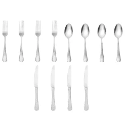 Flatware Sets|Godinger Salem Mirrored 18/0 Stainless Steel 12 Piece Flatware Set, Service For 4