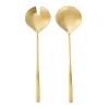 Salad Servers|Godinger Sculpted Mirrored Gold Salad Server Set