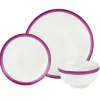 Everyday Dinnerware|Godinger Sheer Burgundy Porcelain 12 Piece Dinnerware Set, Service for 4