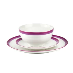 Everyday Dinnerware|Godinger Sheer Burgundy Porcelain 12 Piece Dinnerware Set, Service for 4