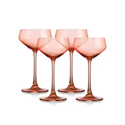 Martini & Coupes|Godinger Sheer Coral Champagne Coupe, Set of 4