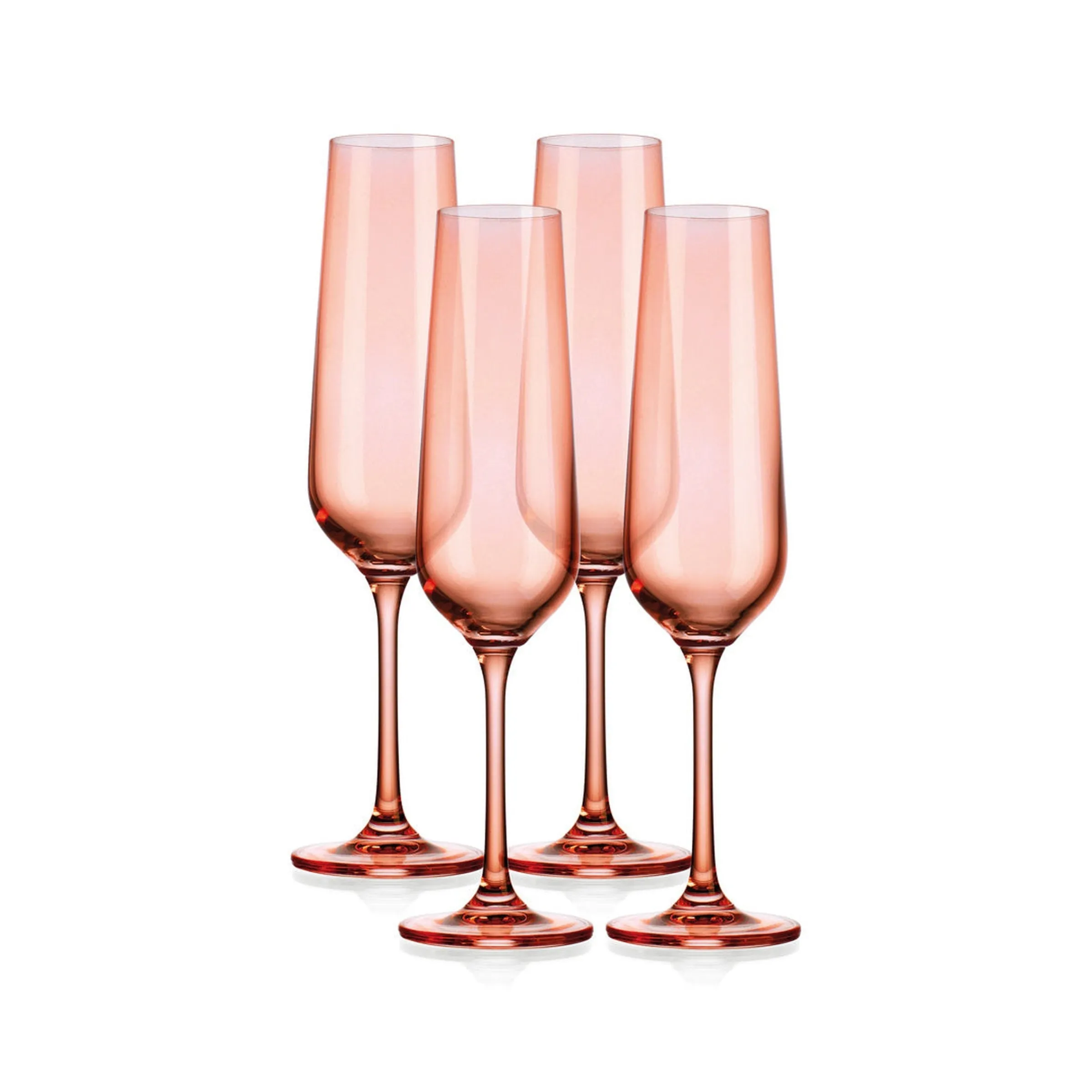 Wine & Champagne|Godinger Sheer Coral Flute, Set of 4
