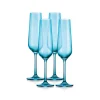 Wine & Champagne|Godinger Sheer Light Blue Flute, Set of 4