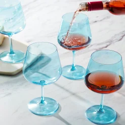 Wine & Champagne|Godinger Sheer Light Blue Red Wine Glass, Set of 4