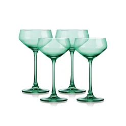 Martini & Coupes|Godinger Sheer Light Green Champagne Coupe, Set of 4
