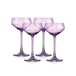 Martini & Coupes|Godinger Sheer Lilac Champagne Coupe, Set of 4