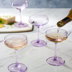 Martini & Coupes|Godinger Sheer Lilac Champagne Coupe, Set of 4