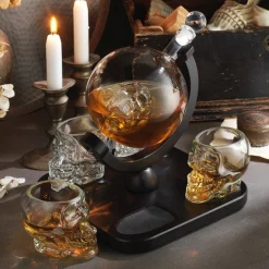 Decanter & Decanter Sets|Godinger Skull 5 Piece Whiskey Decanter Set