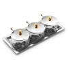 Serving Trays|Godinger Sphere Stainless & Gold 7 Piece Appetizer Server