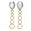 Salad Servers|Godinger Sphere Stainless & Gold Salad Server Set