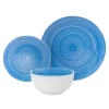 Everyday Dinnerware|Godinger Spiral Blue Porcelain 12 Piece Dinnerware Set, Service For 4