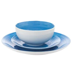 Everyday Dinnerware|Godinger Spiral Blue Porcelain 12 Piece Dinnerware Set, Service For 4