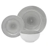 Everyday Dinnerware|Godinger Spiral Grey Porcelain 12 Piece Dinnerware Set, Service For 4