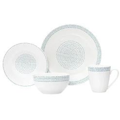 Everyday Dinnerware|Godinger Staccata Porcelain 16 Piece Dinnerware Set, Service For 4