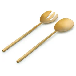 Salad Servers|Godinger Strait Matte Gold Salad Server Set