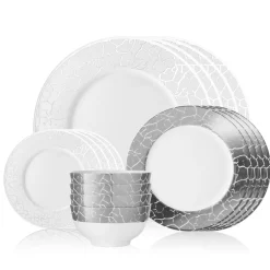 Fine Dinnerware|Godinger Summit New Bone China 16 Piece Dinnerware Set, Service for 4