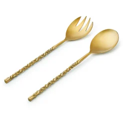 Salad Servers|Godinger Surge Matte Gold Salad Server Set