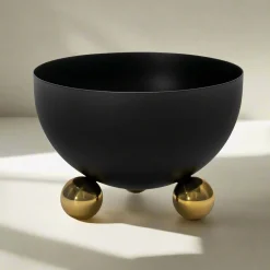 Serving Bowls|Godinger Temari Black Footed Nut Bowl
