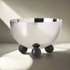 Serving Bowls|Godinger Temari Black Footed Nut Bowl