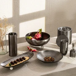 Ice Buckets|Godinger Temari Hammered Gunmetal Ice Bucket