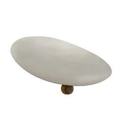 Serving Platters|Godinger Temari Hammered Silver Small Footed Oval Platter