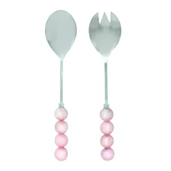 Salad Servers|Godinger Temari Light Pink Salad Server Set