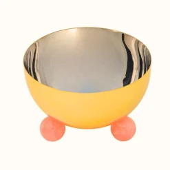 Serving Bowls|Godinger Temari Pink & Gold Footed Nut Bowl