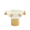 Serving Bowls|Godinger Temari White & Gold Footed Nut Bowl