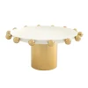 Cake Stands|Specialty Serving|Godinger Temari White & Gold Footed Cake Stand