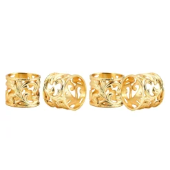 Napkin Rings|Godinger 20th Century Gold Baroque Napkin Ring Set