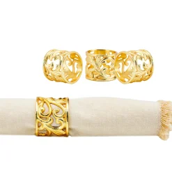 Napkin Rings|Godinger 20th Century Gold Baroque Napkin Ring Set