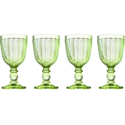 Wine & Champagne|Godinger Twill Green White Wine, Set of 4