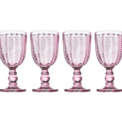 Wine & Champagne|Godinger Twill Pink Goblet, Set of 4