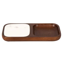 Coasters|Godinger Variks Wood & Marble Coaster Appetizer