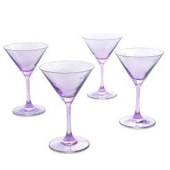 Martini & Coupes|Godinger Veneto Amethyst Martini, Set of 4