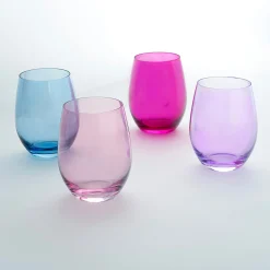Stemless|Godinger Veneto Frost Stemless Wine Glass, Set of 4