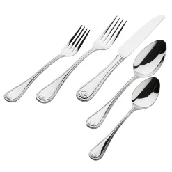 Flatware Sets|Godinger Venetzia Mirrored 18/0 Stainless Steel 20 Piece Flatware Set, Service For 4