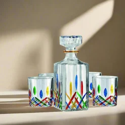 Decanter & Decanter Sets|Godinger Venice 5 Piece Whiskey Decanter Set