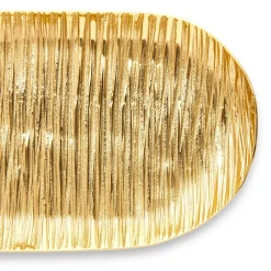 Boxes|Decorative Trays|Godinger Wadi Gold Textured Oval Tray