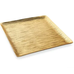 Boxes|Decorative Trays|Godinger Wadi Gold Textured Square Tray