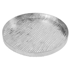 Boxes|Decorative Trays|Godinger Wadi Silver Textured Round Tray