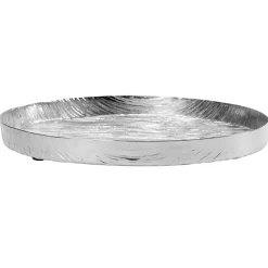 Boxes|Decorative Trays|Godinger Wadi Silver Textured Round Tray
